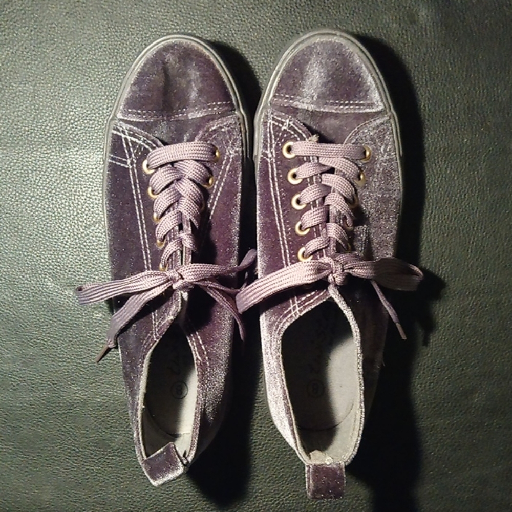 Twisted Grey Velvet Sneaker